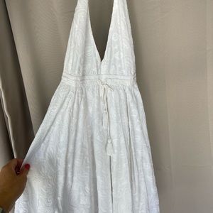 Billabong halter white dress with pockets new with tags size small